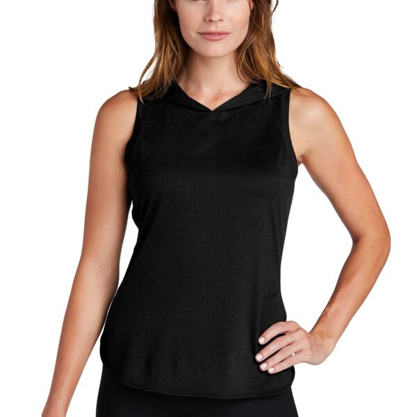 ® Ladies PosiCharge ® Tri Blend Wicking Draft Hoodie Tank Thumbnail